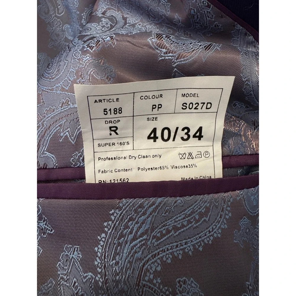 Porto Filo Mens Slim Fit Double Breasted Blazer Blue 40R S027D Designed in Italy